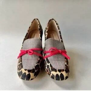 ANTONIO MELANI Leopard Print Flats with Red Accents